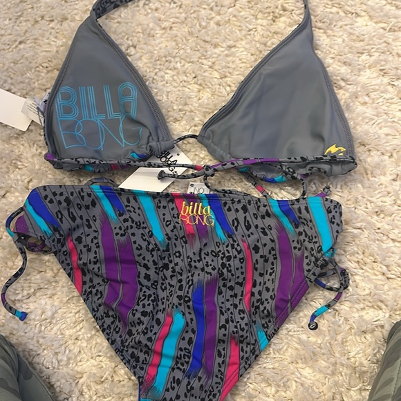 NWT billabong grey leopard bikini L - Picture 6 of 10